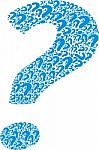 Blue Question Mark Stock Photo