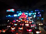 Blur And Blurry Of Traffic Jam And Many Car On Night At Bangkok Stock Photo