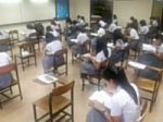 Blur Background University Students Writing Answer Doing Exam In Stock Photo