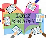 Book Search Means Searching Literature And Books Stock Photo