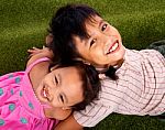 Boy And Girl Playing Stock Photo