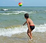 Boy On The Beach Stock Photo