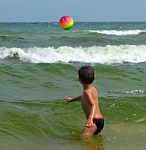 Boy On The Beach Stock Photo