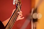 Boy Plays Guitar Stock Photo