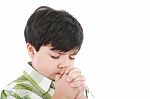 Boy Praying Stock Photo