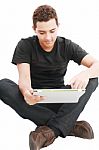 Boy With Tablet Pc Stock Photo