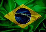 Brazil Grunge Waving Flag Stock Photo