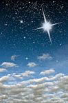 Bright Star In Blue Sky Stock Photo