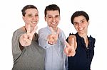 Brother And Sisters Showing Victory Sign Stock Photo