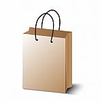 Brown Shopping Bag Stock Photo