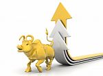 Bull Stock Market Chart Stock Photo