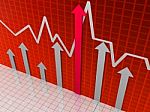 Business Chart Graph Background With Growing Arrows Stock Photo