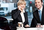 Business Colleagues Enjoying Coffee Stock Photo