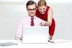 Business Couple with laptop Stock Photo