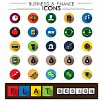 Business, Finance & Internet E-commerce Flat Design  Icons Stock Photo