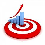 Business Graph On Dartboard Stock Photo