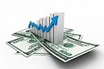 Business Graph With Dollar Stock Photo