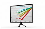 Business Growth Chart On Monitor Stock Photo