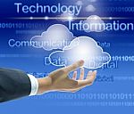 Business Hand With Cloud Computing Stock Photo