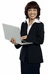 Business Lady Using Laptop Stock Photo