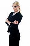 Business Lady With Arm Crossed Stock Photo