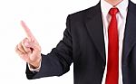 Business Man Pointing Finger Stock Photo