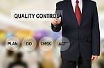 Business Man Show Hand Point Stock Photo