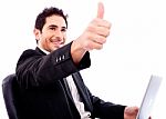 Business Man Showing Thumbs Up Stock Photo