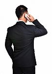 Business Man Use Mobile Phone Stock Photo