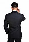 Business Man Use Mobile Phone Stock Photo