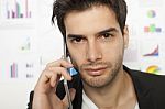 Business Man Using Smart Phone Stock Photo