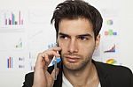 Business Man Using Smart Phone Stock Photo