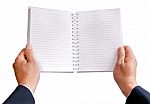 Business Mans Hand With Notebook  Stock Photo