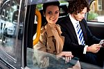 Business People On The Way To Attend Meeting Stock Photo