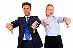 Business People With Thumbdown Stock Photo