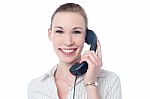 Business Professional Attending Call Stock Photo