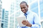 Business Professional Using A Tablet Pc Stock Photo