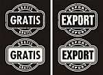 Business Set Stamps Export And Gratis Stock Photo