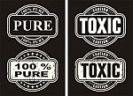 Business Set Stamps Pure And Toxic Stock Photo