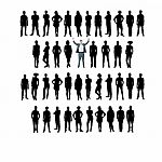  Business Silhouette, White Background Stock Photo