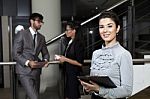 Business Woman And Young  Business People Stock Photo