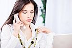 Business Woman Doing Phone Call Stock Photo