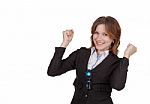 Business Woman Enjoys Success Stock Photo