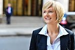 Business Woman On A Street Stock Photo