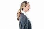 Business Woman Posing Sideways Stock Photo