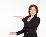 Business Woman Showing A Gesture Square Stock Photo