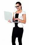 Business Woman Working On Laptop Stock Photo