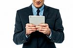 Businessman Browsing On Tablet Pc Stock Photo