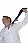 Businessman Hanging Himself To His Tie Stock Photo