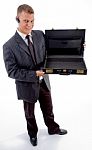 Businessman Holding Briefcase Stock Photo